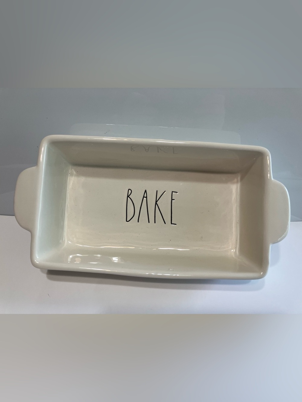 Rae Dunn Artisan Collection Bake Loaf Pan White Ceramic Kitchen Baking Dishware
